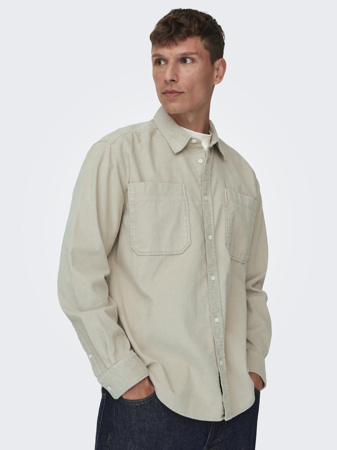 ONSALP RLX 2PKT WASHD CORD LS SHIRT NOOS