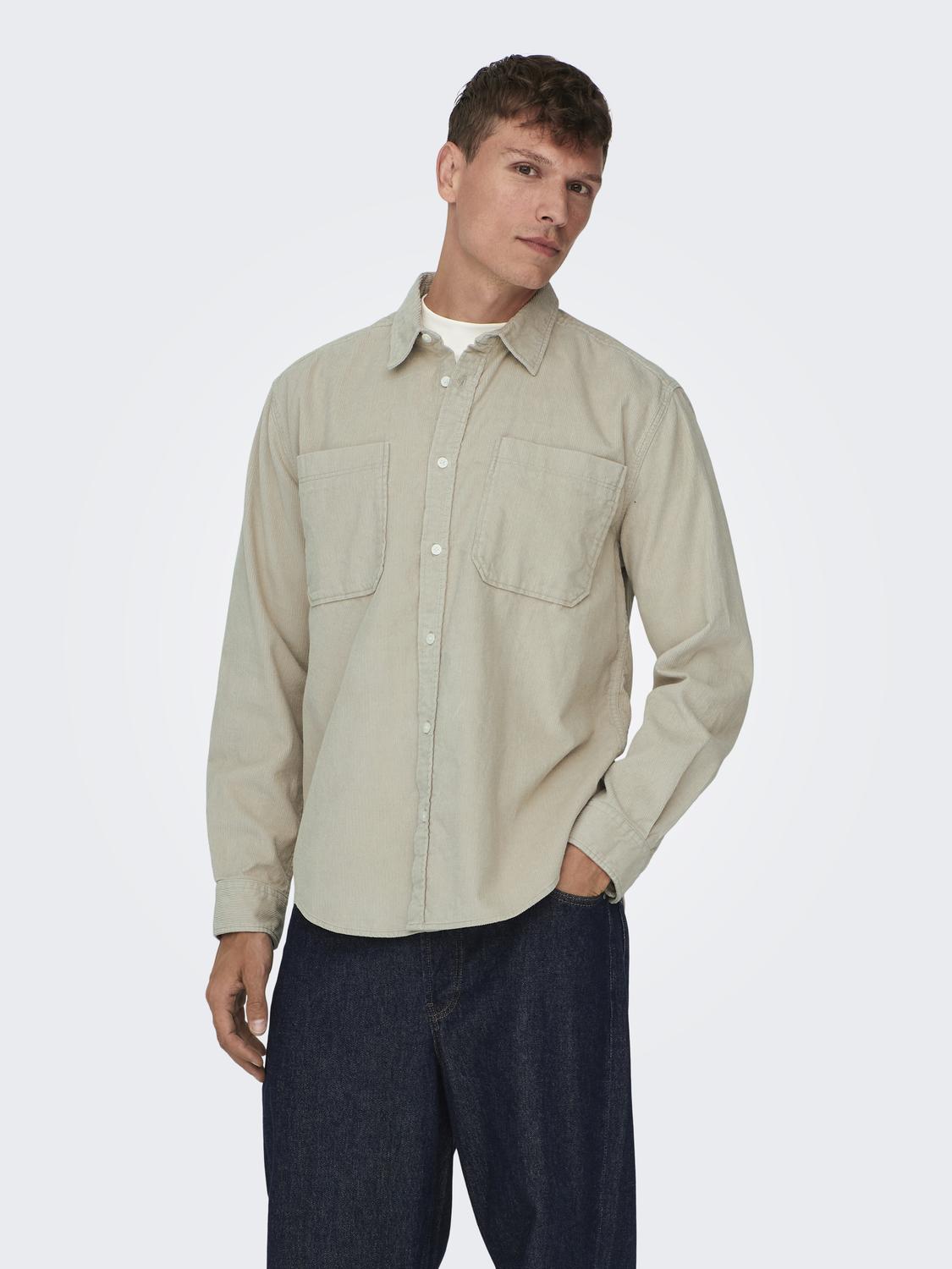 ONSALP RLX 2PKT WASHD CORD LS SHIRT NOOS