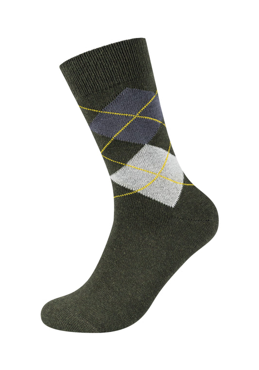 Men cosy wool argyle Socks 1p