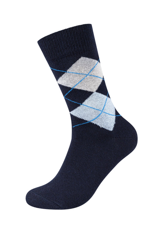 Men cosy wool argyle Socks 1p