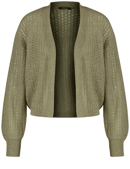 Offene Strickjacke mit luftigem Strickmuster