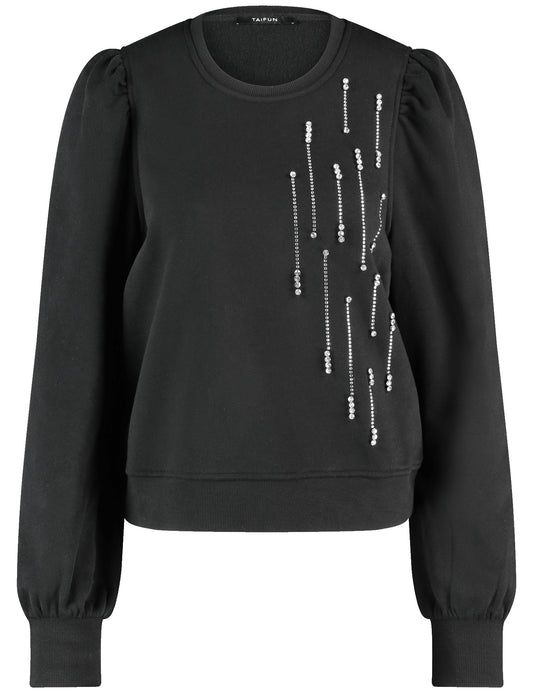 Sweatshirt mit Strassstein-Zier