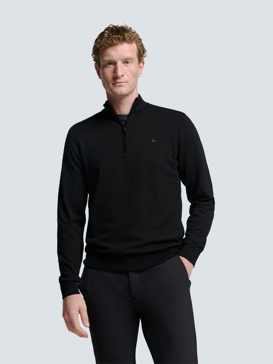 Pullover Half Zip 2 Coloured Melange