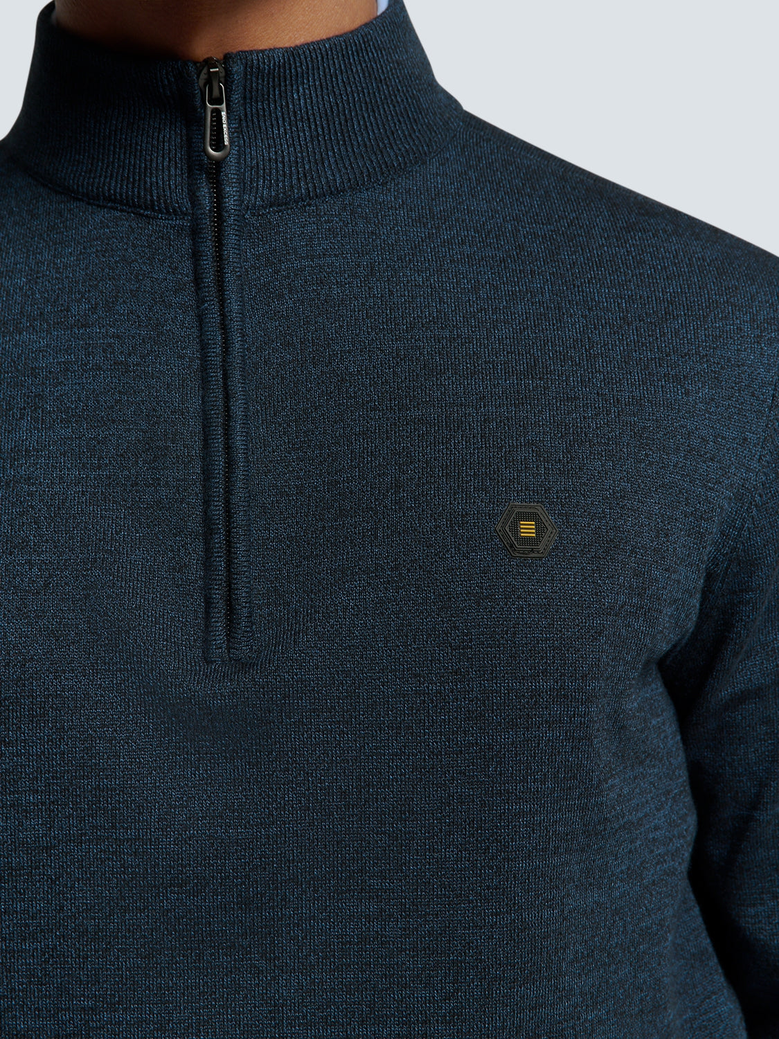 Pullover Half Zip 2 Coloured Melange