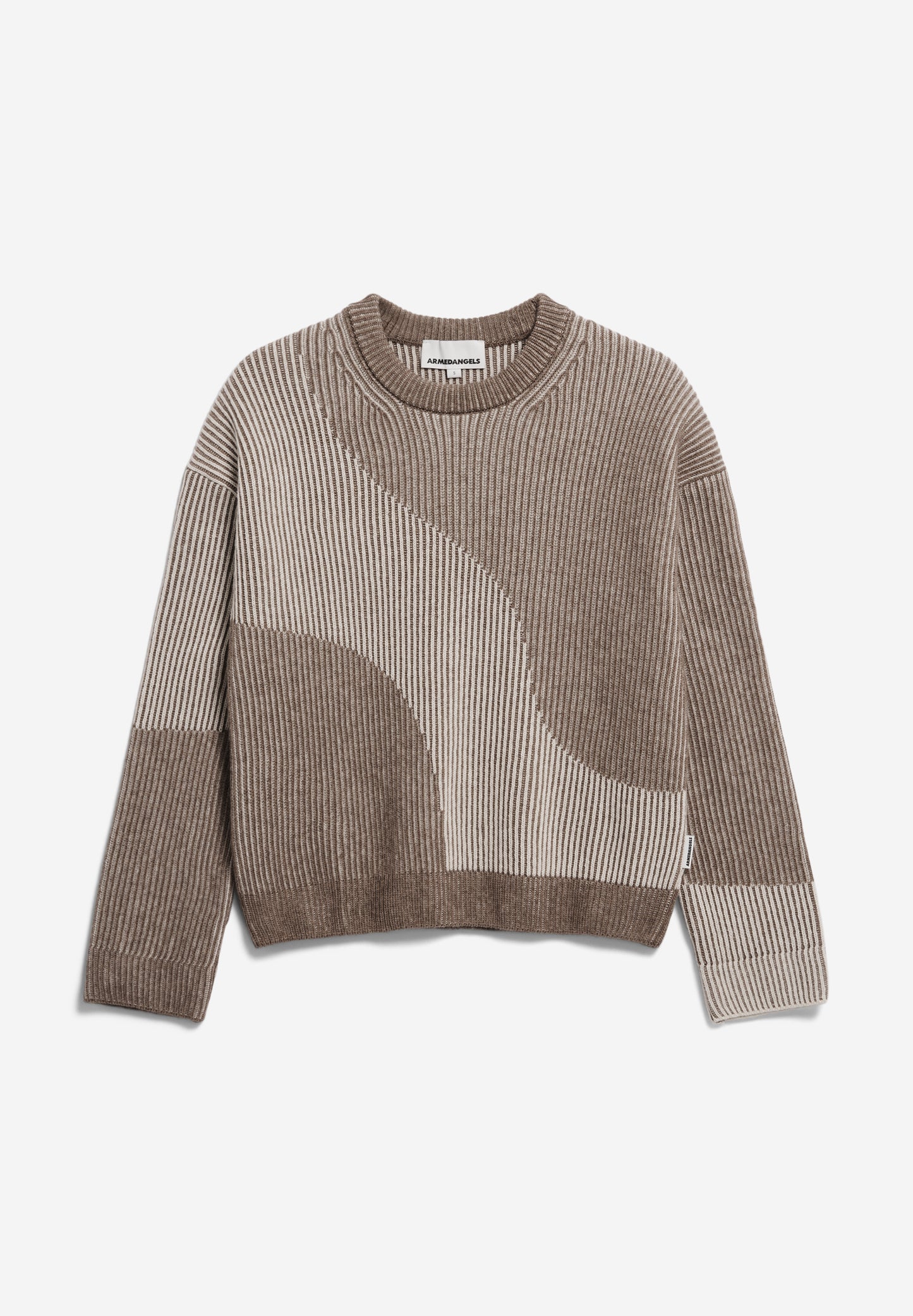 MAYRAA VANISE Strick Pullover Artwork, cinnamon dust melange-oatmilk