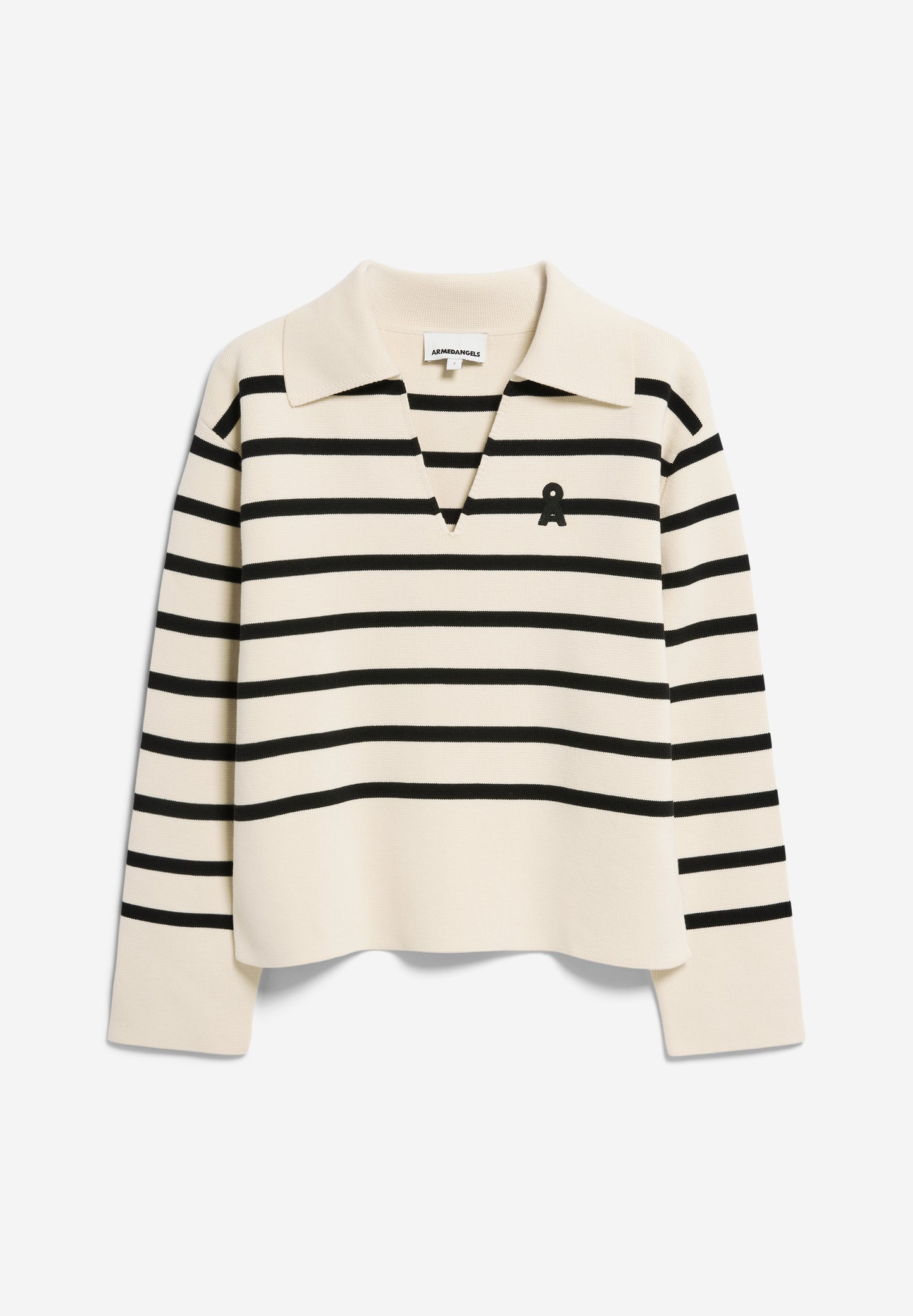 FREJIAAS STRIPES Strick Pullover Streifen, oatmilk-black