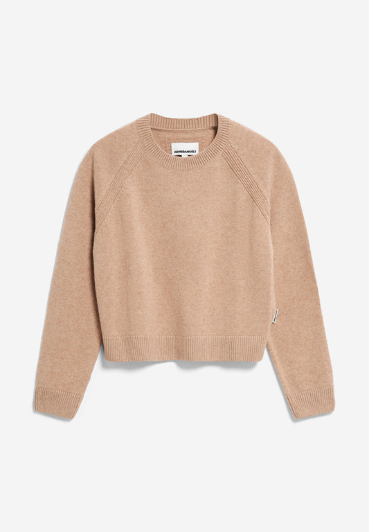 DILIRIAA REGLANA Strick Pullover Solid, cinnamon dust melange