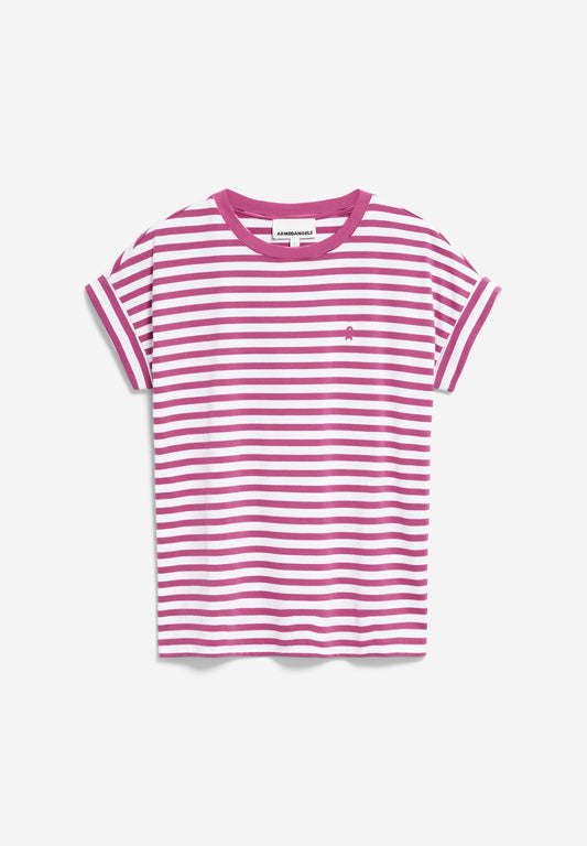 IDAARA STRIPES Shirts T-Shirt Yarn Dyed Stripe, white-crushed berry