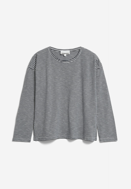 XIANAA LOVELY STRIPES Shirts Longsleeve Yarn Dyed Stripe, black-oatmilk