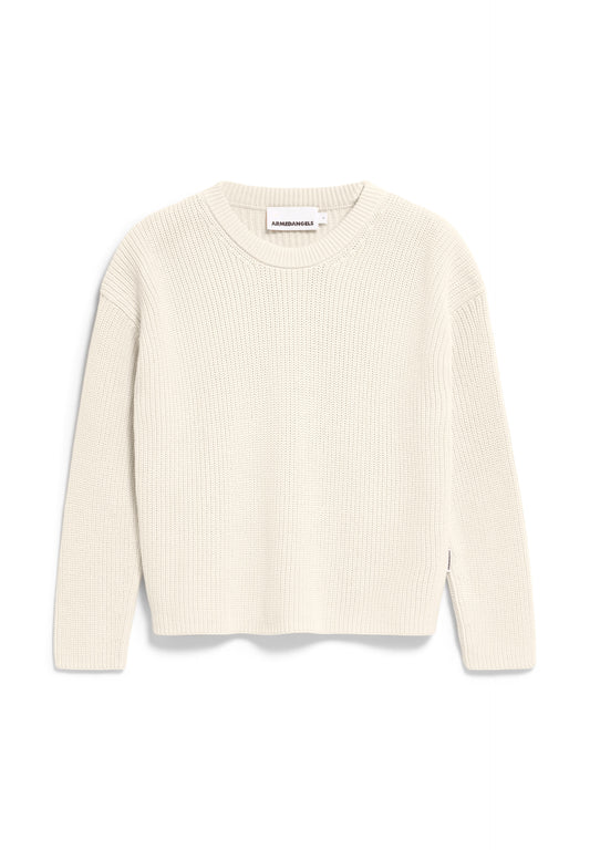 NURIAAS Strick Pullover Solid, oatmilk