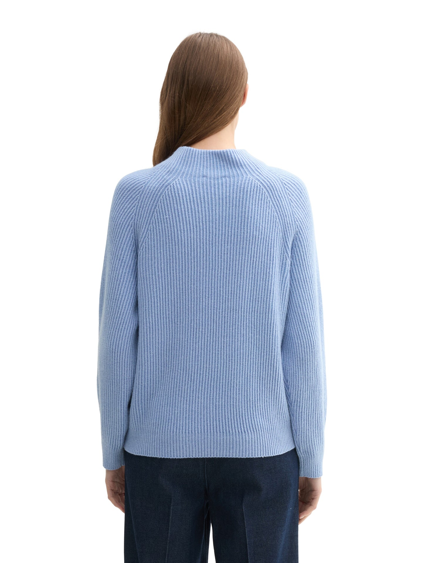 Gerippter Pullover mit Rollkragen