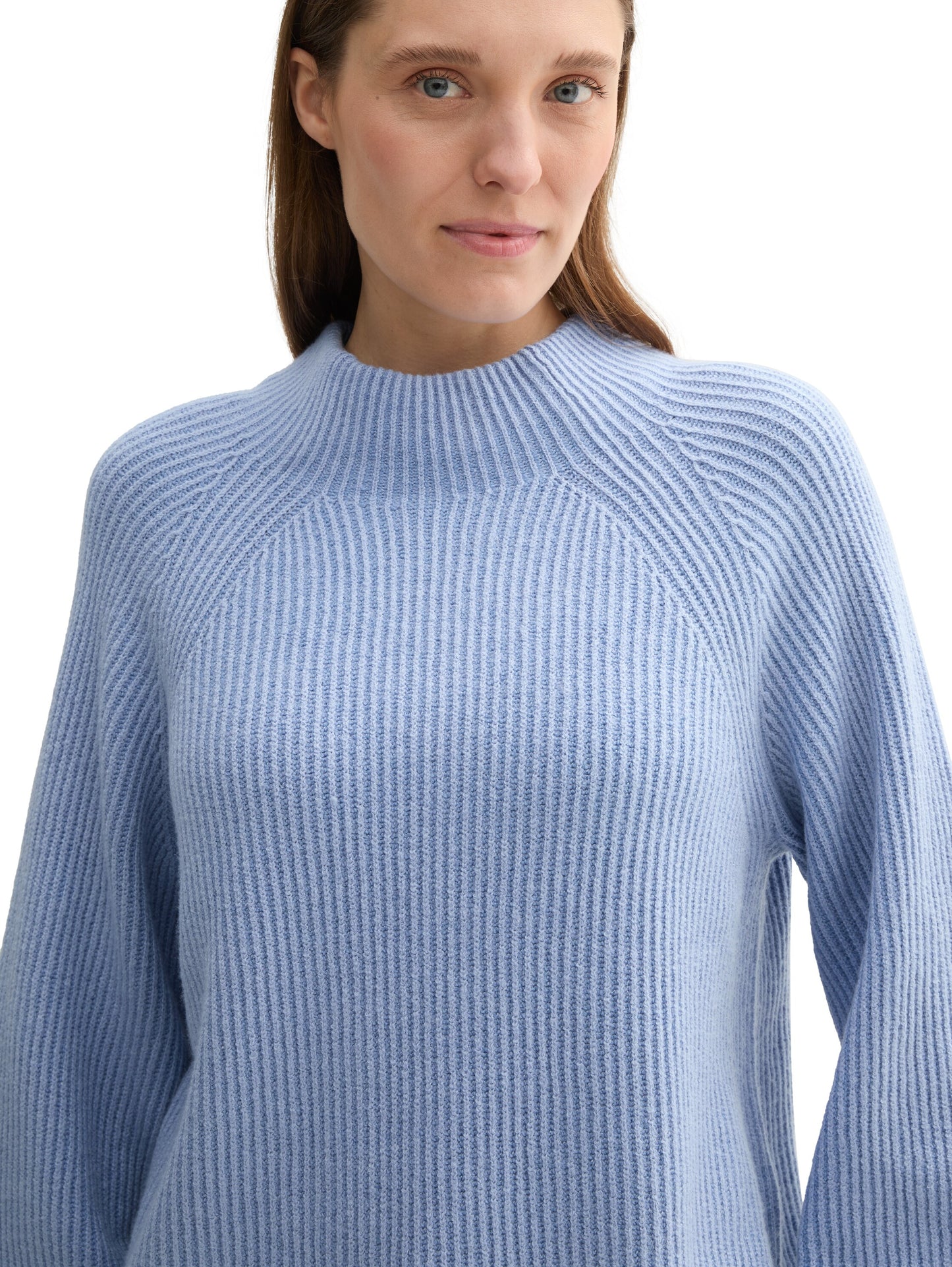 Gerippter Pullover mit Rollkragen