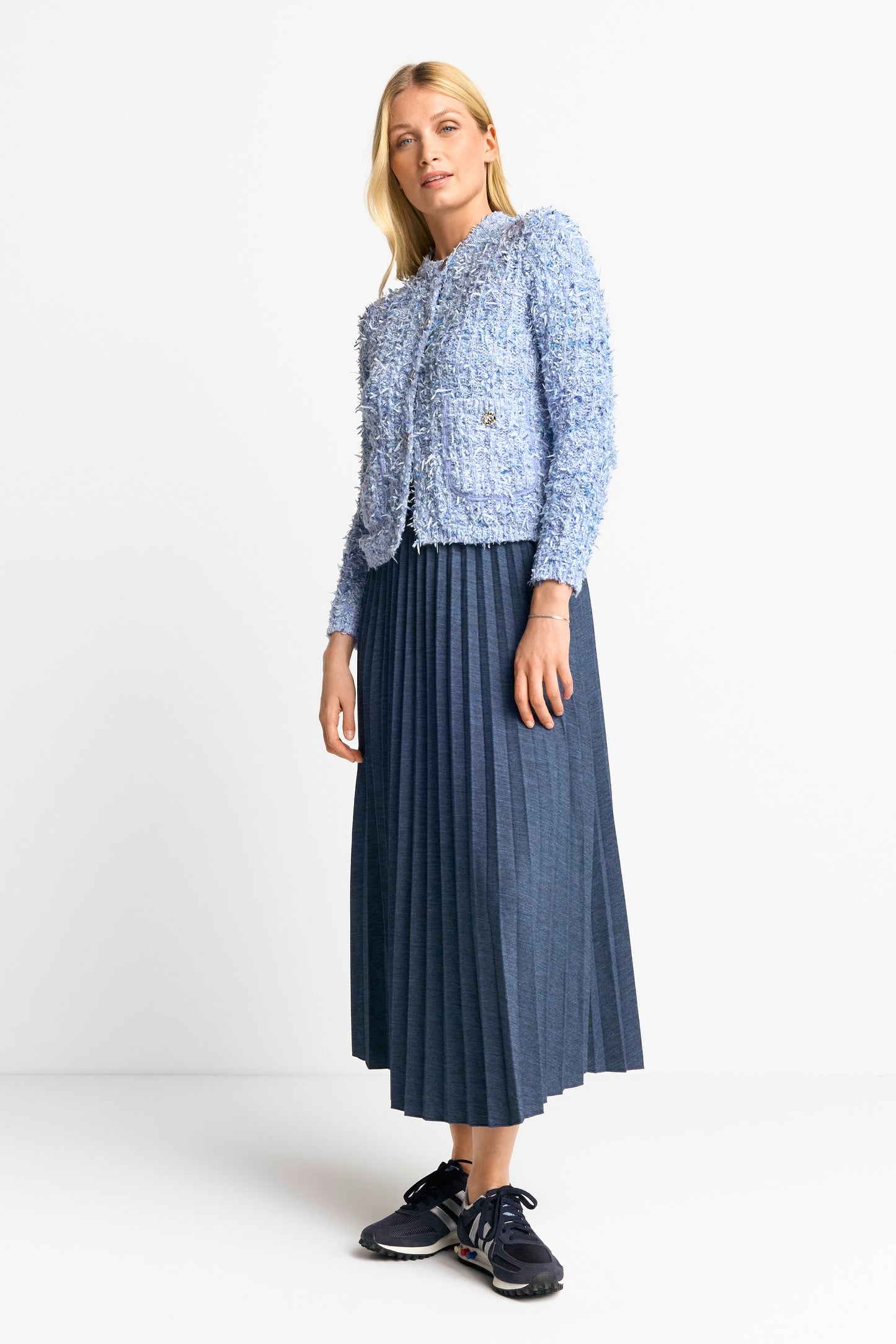 Denim optic plissee skirt recycled