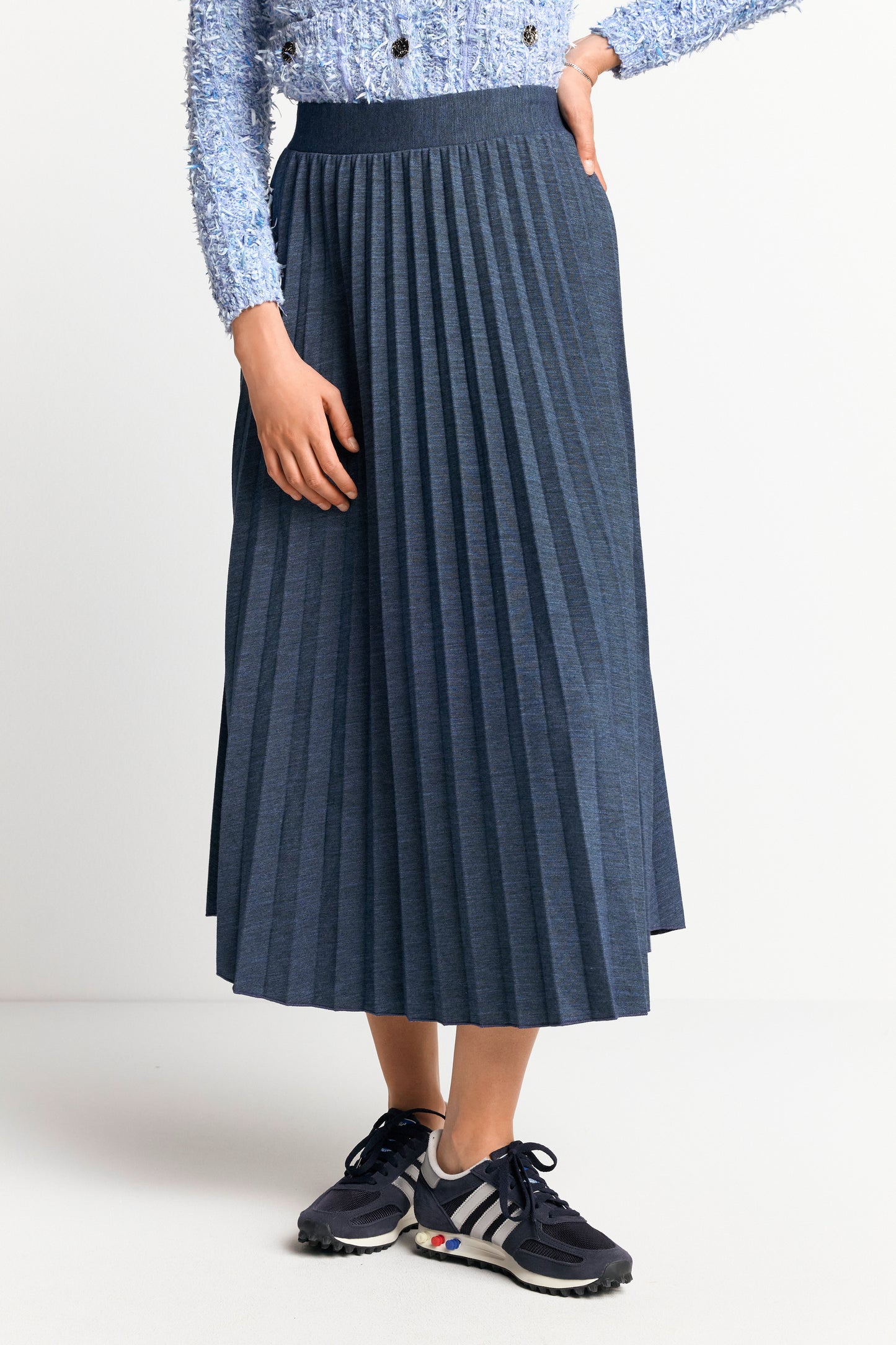 Denim optic plissee skirt recycled