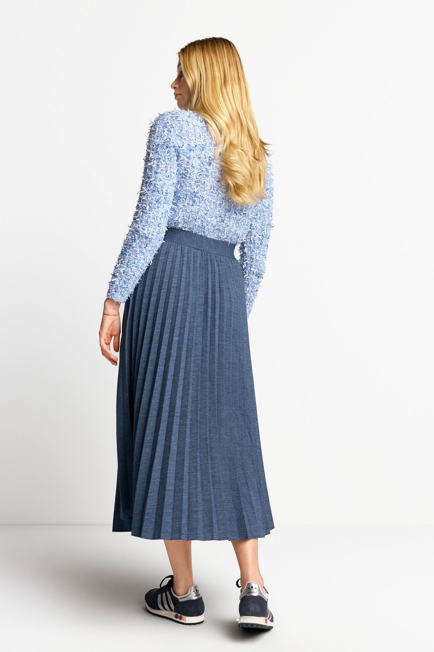 Denim optic plissee skirt recycled