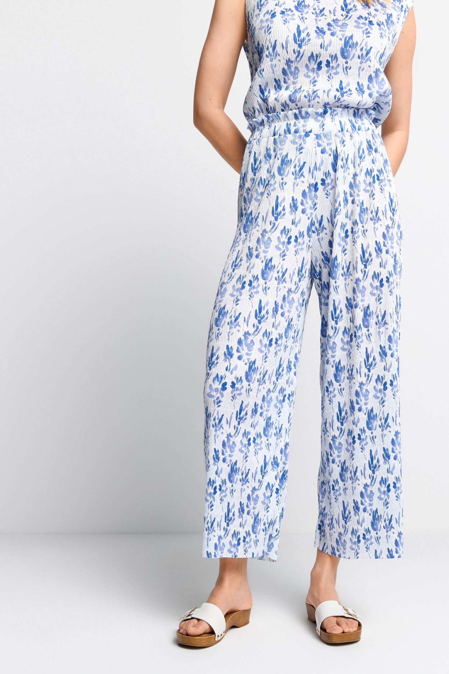 printed crinkle pants recycled