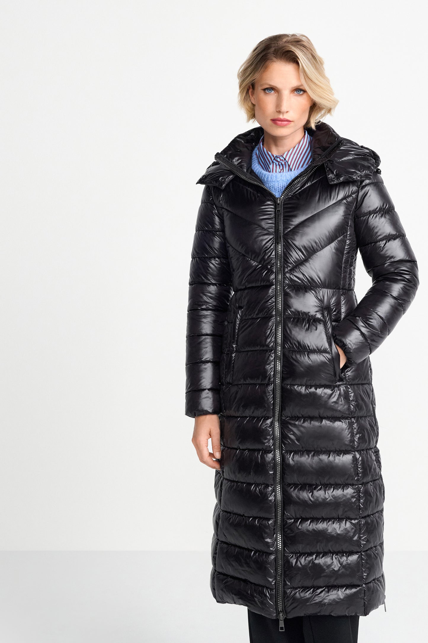 Extra long puffer coat