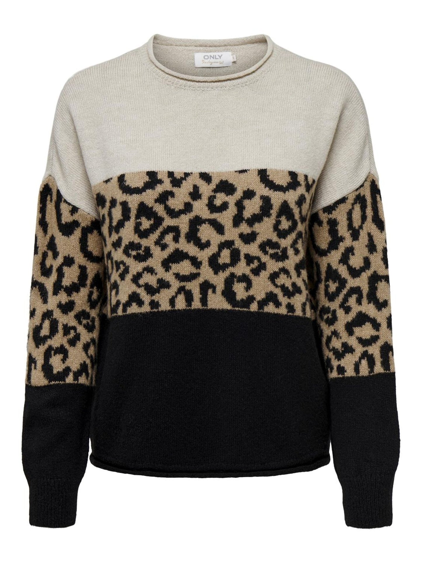 ONLJADE ANIMAL LS O-NECK KNT NOOS