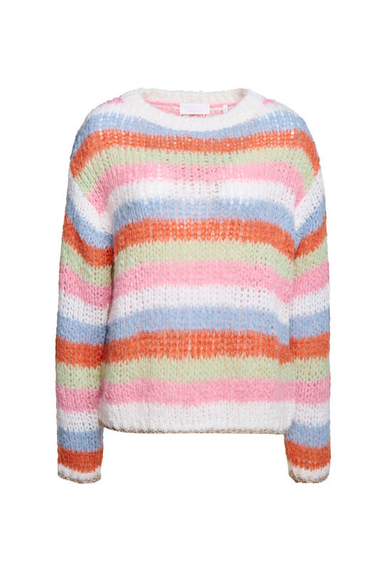 Multicolour striped crew neck