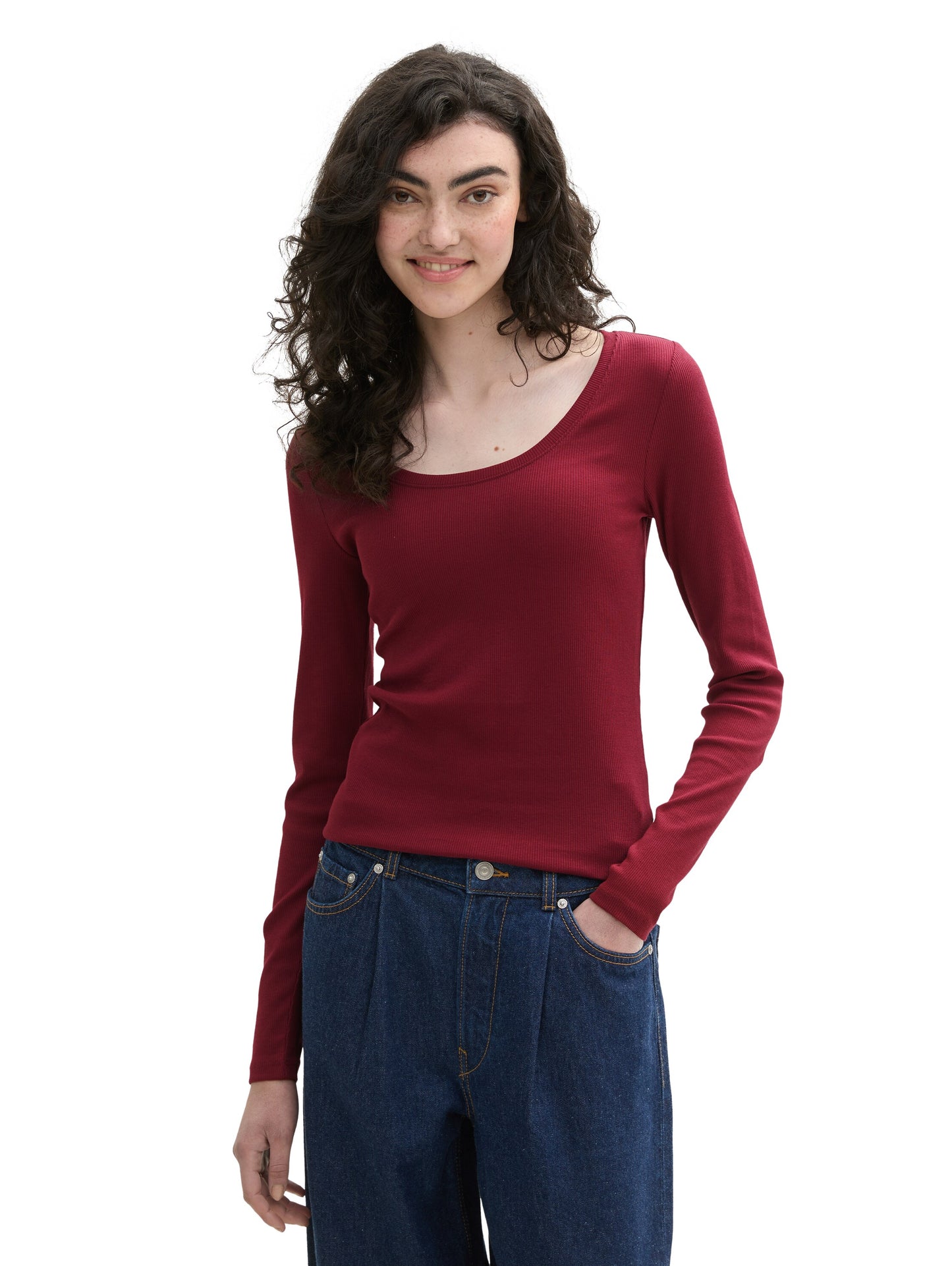 Rib Langarmshirt mit Bio-Baumwolle