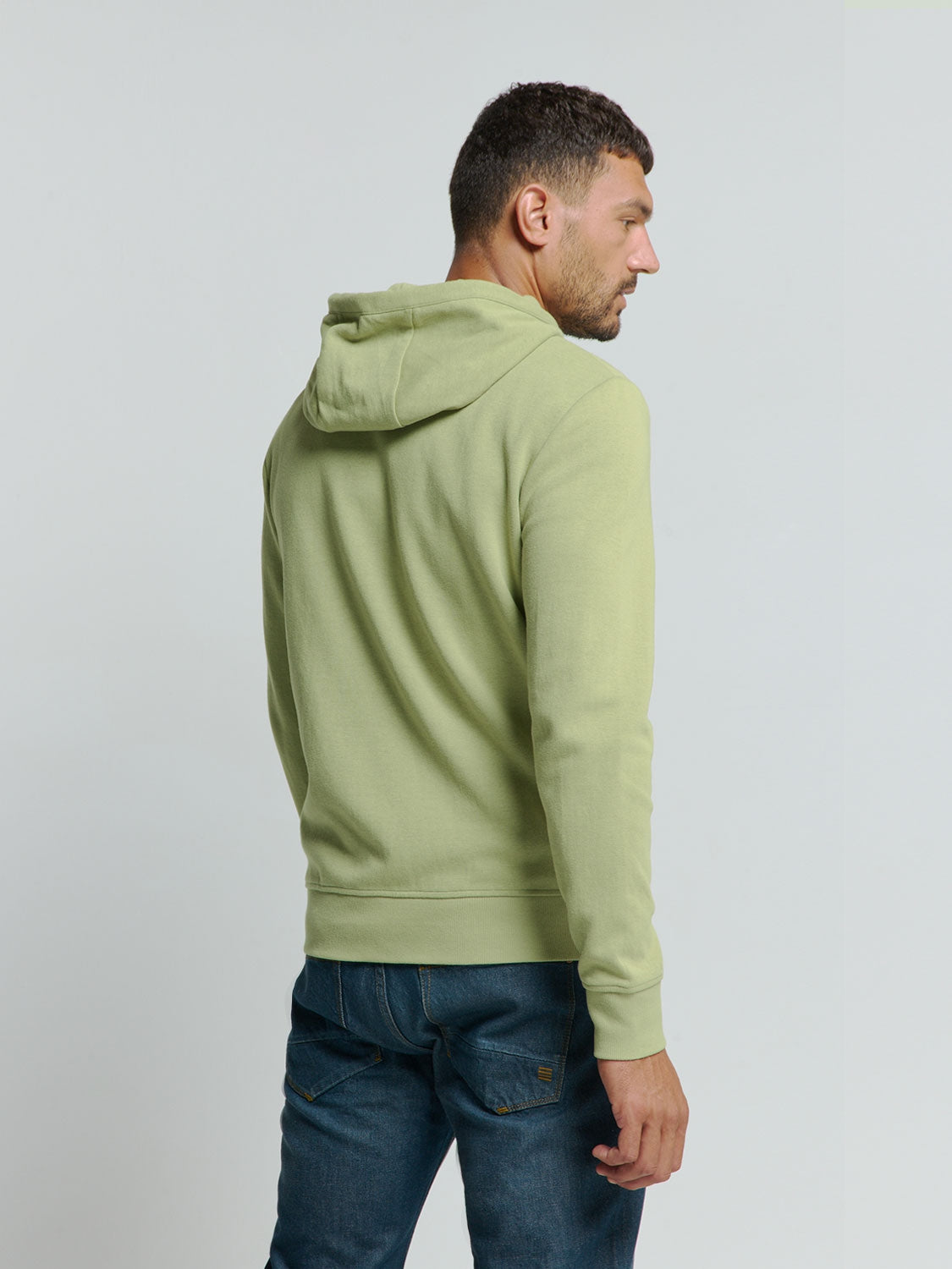 Sweater Hooded Full Zipper Double Layer Jacquard Stretch