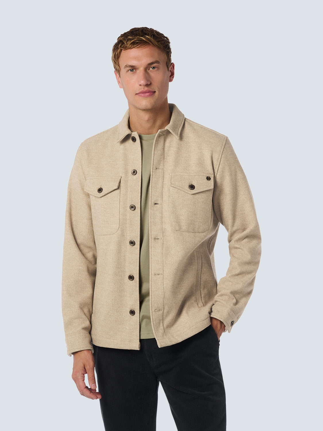 Overshirt Button Closure Melange