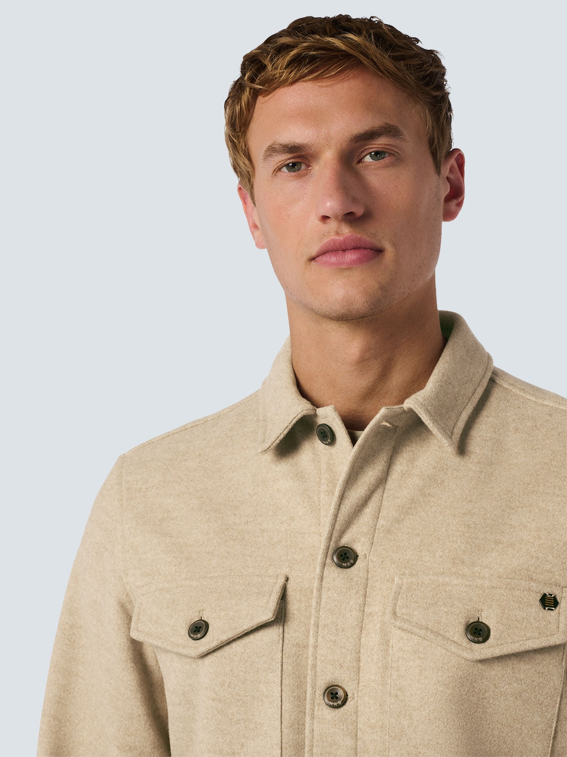 Overshirt Button Closure Melange