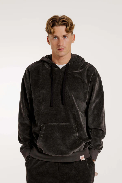 Harrison Cord Hoodie, soft grey