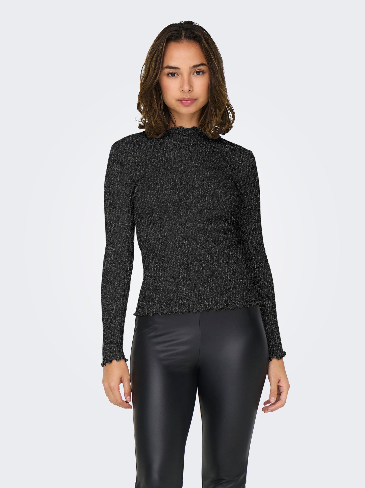 ONLIDOL LIFE L/S O-NECK GLITTER TOP JRS