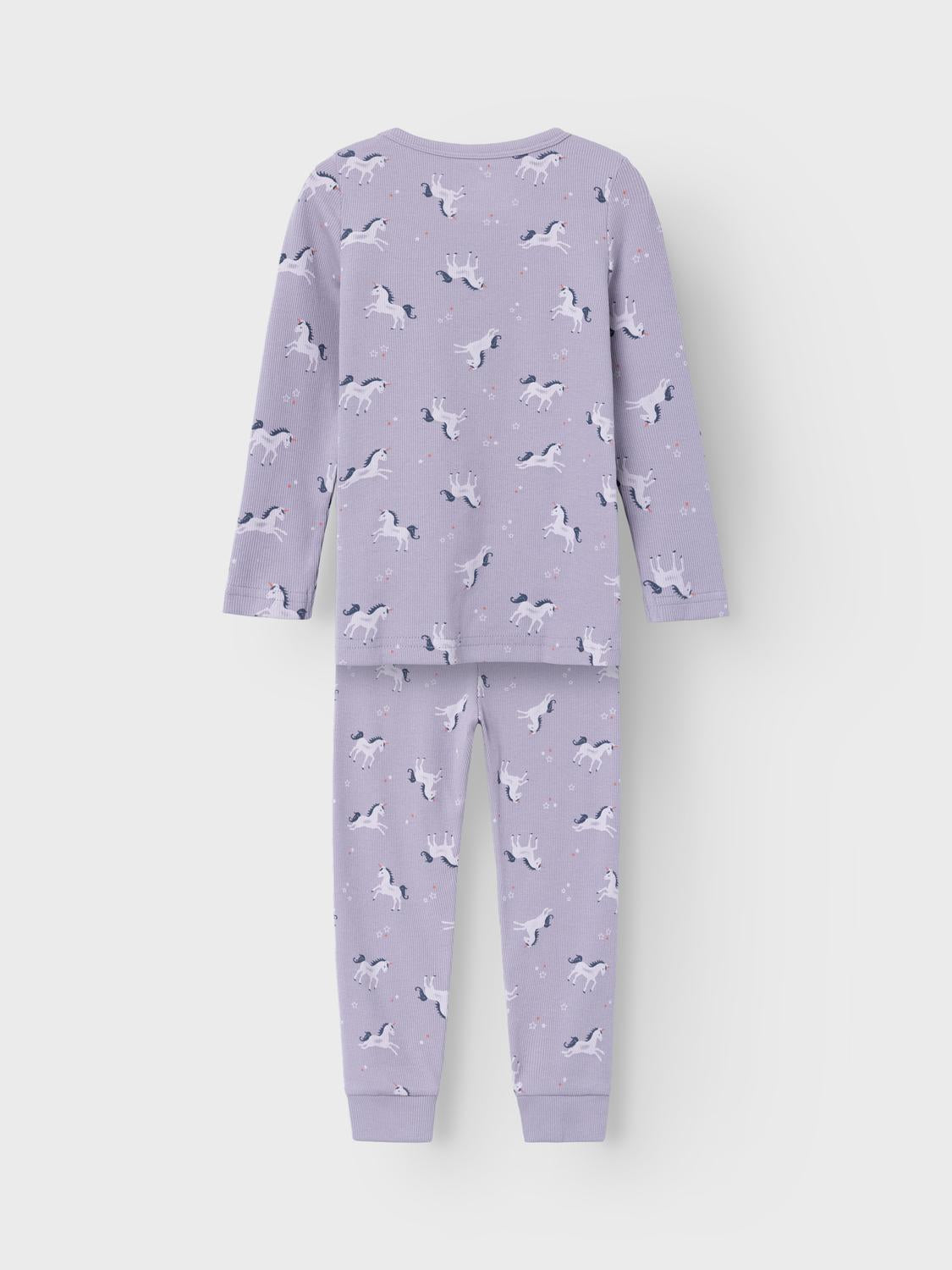 NMFNIGHTSET LAVENDER UNICORN RIB NOOS