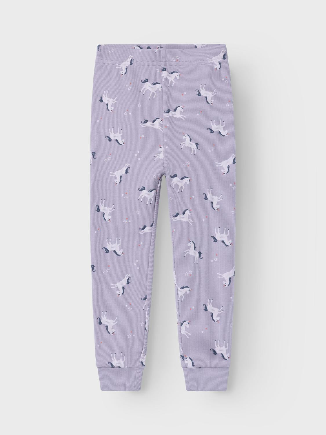 NMFNIGHTSET LAVENDER UNICORN RIB NOOS