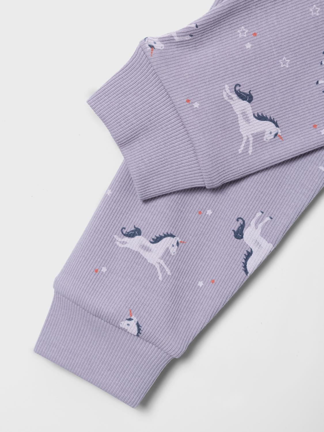 NMFNIGHTSET LAVENDER UNICORN RIB NOOS