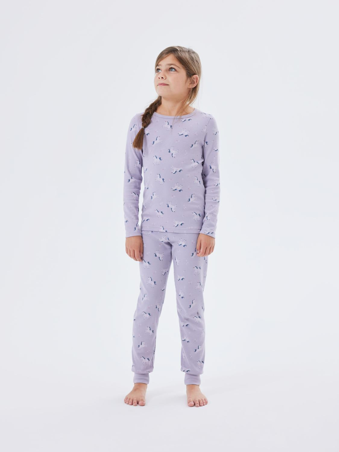 NMFNIGHTSET LAVENDER UNICORN RIB NOOS