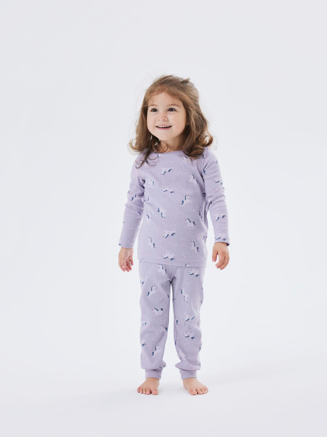 NMFNIGHTSET LAVENDER UNICORN RIB NOOS