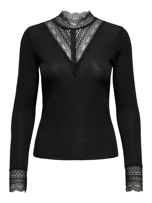 ONLTILDE GLITTER L/S HIGHNECK TOP JRS