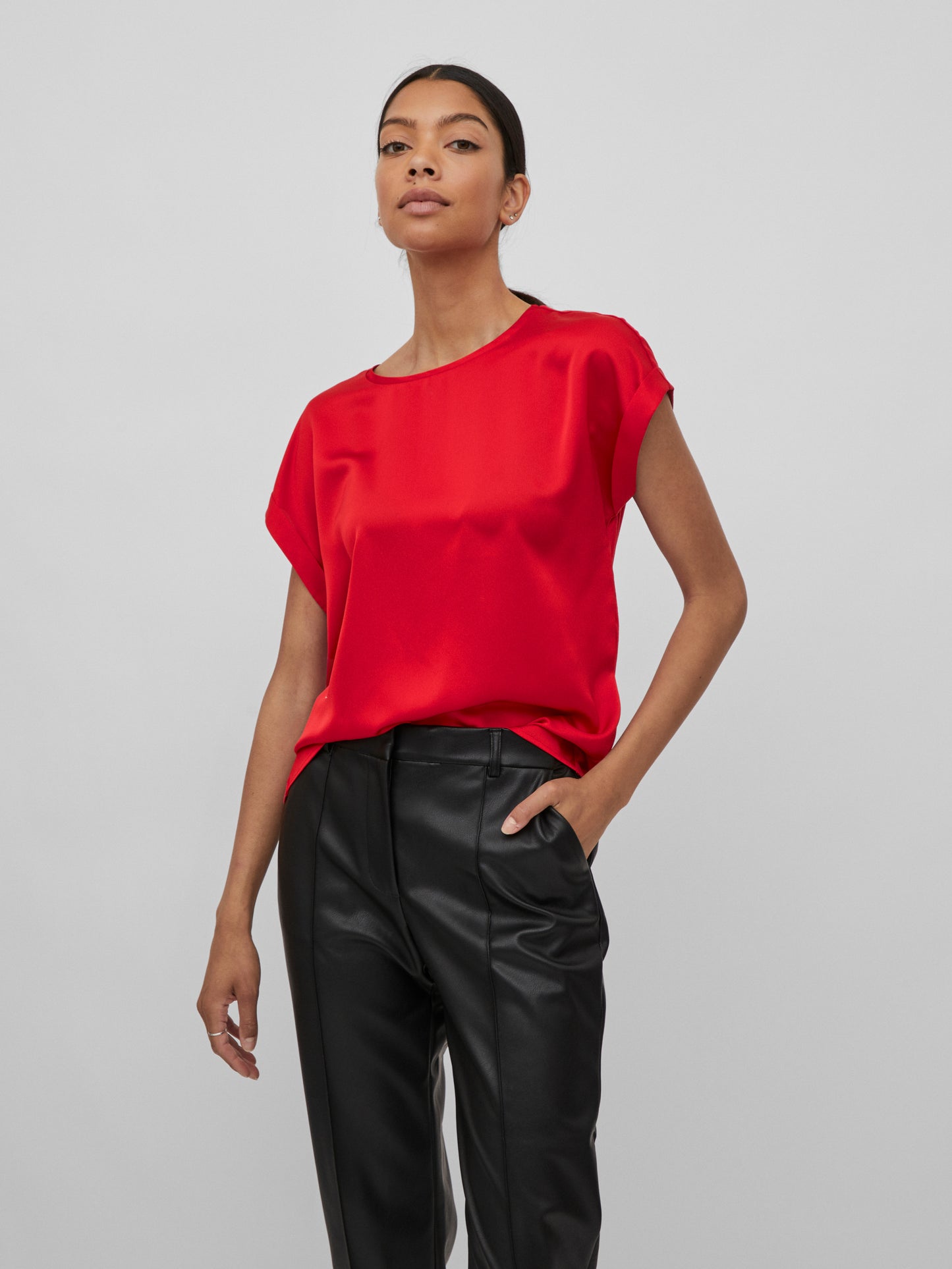 VIELLETTE S/S SATIN TOP - NOOS