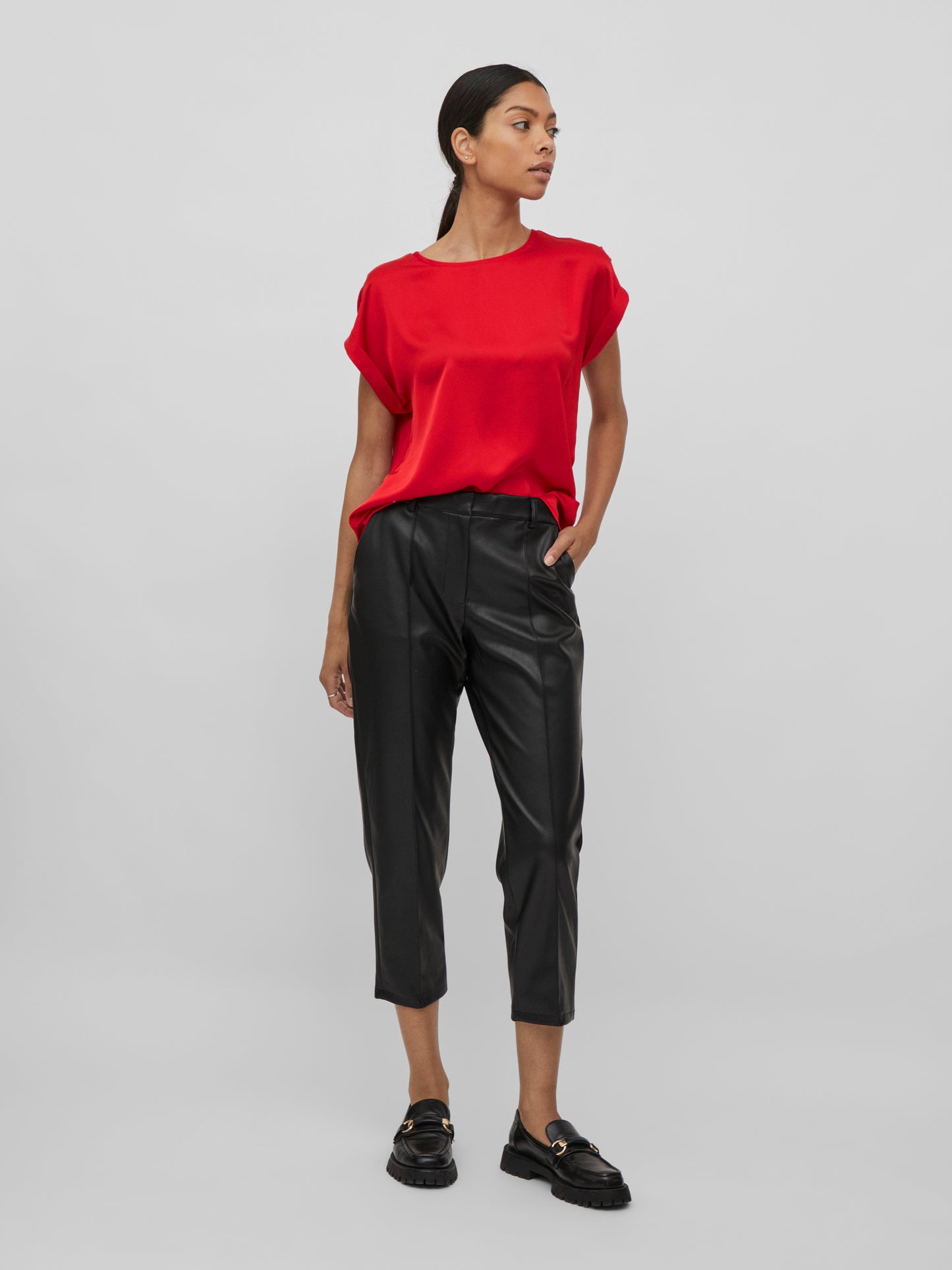 VIELLETTE S/S SATIN TOP - NOOS