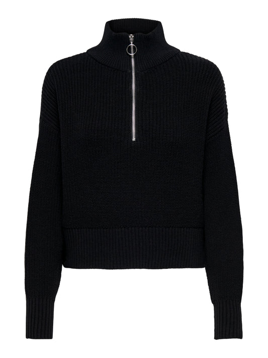 ONLFOLLY LS HIGH NECK HALF ZIP KNT