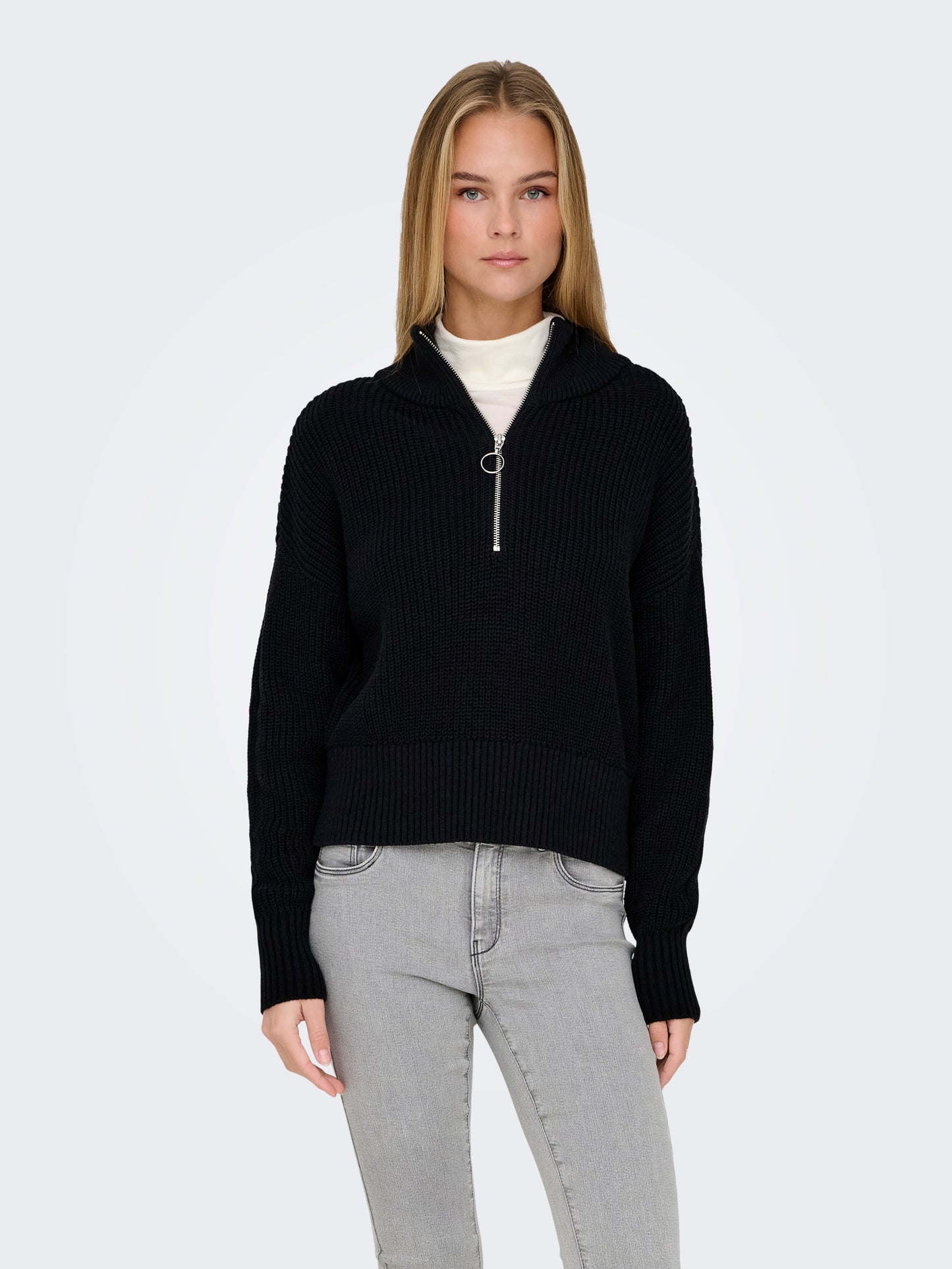 ONLFOLLY LS HIGH NECK HALF ZIP KNT