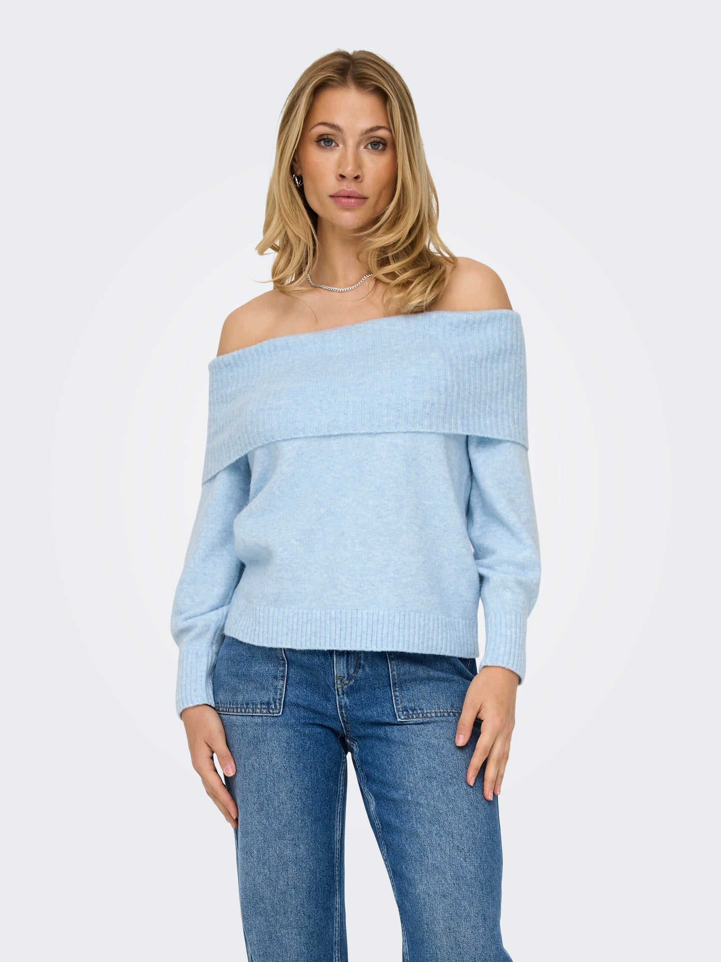 ONLJEANETT LIFE L/S OFF SHOULDER CC KNT