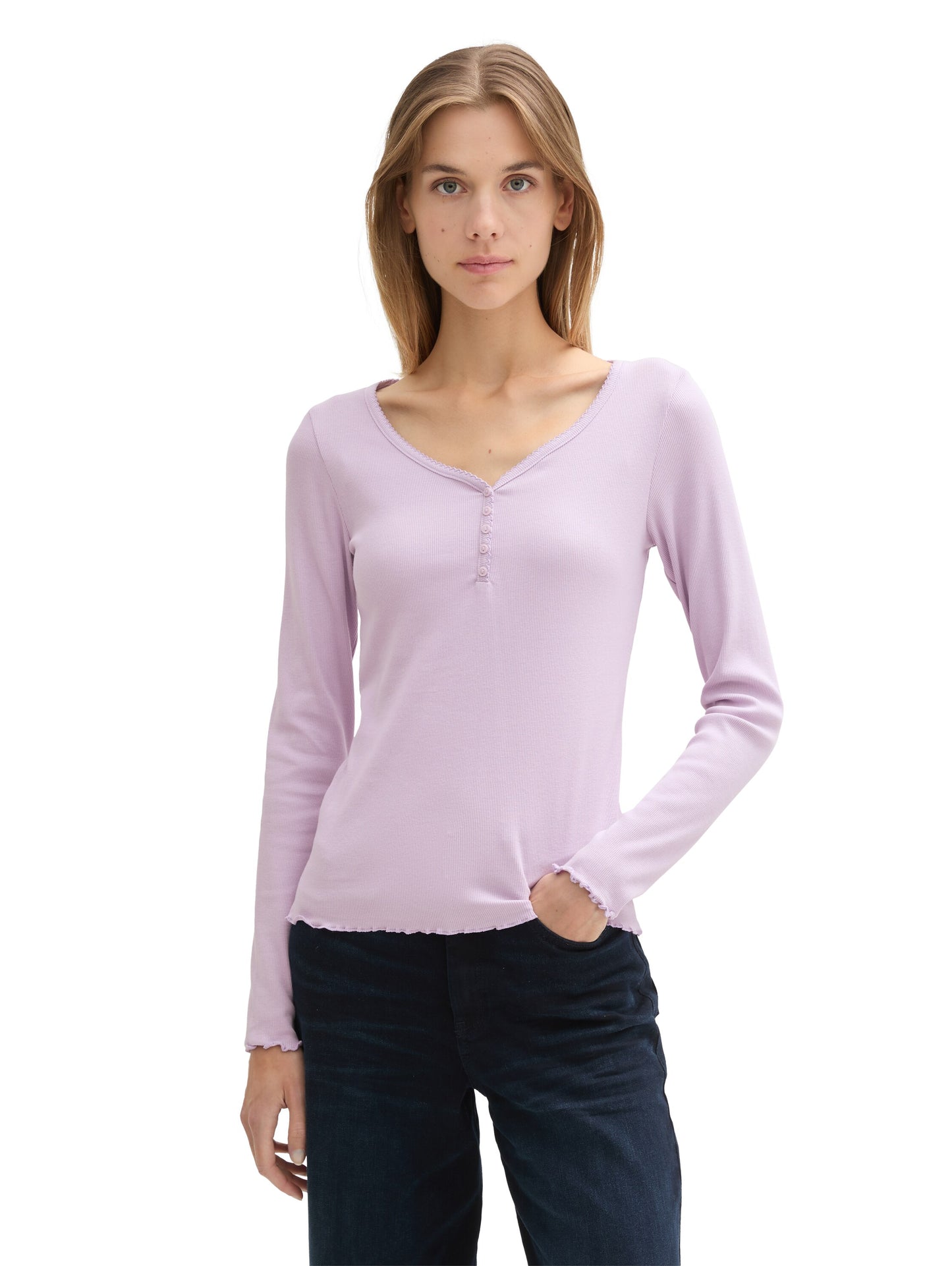 henley rib T-shirt