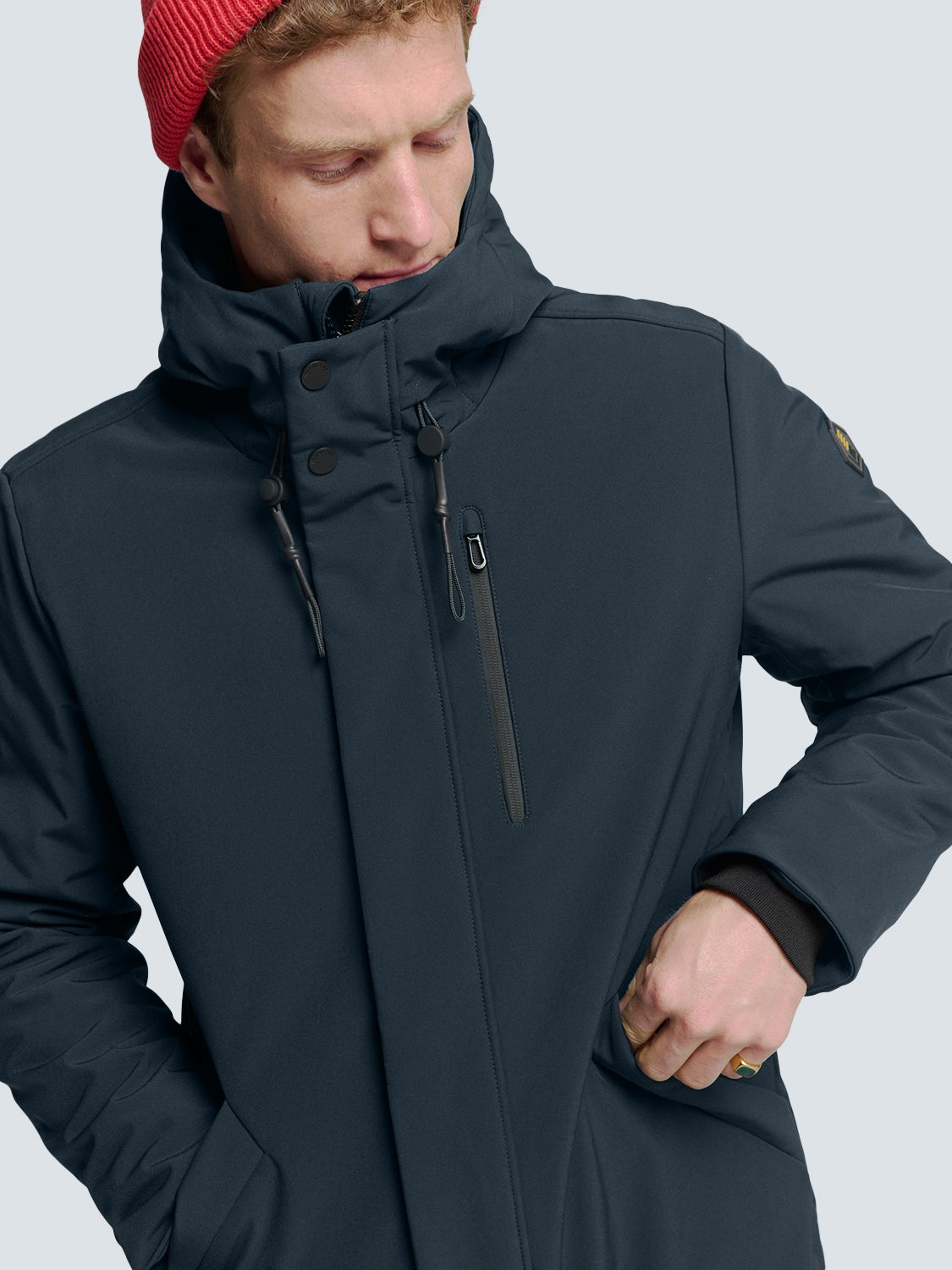 Jacket Medium Long Fit Hooded Softshell Stretch