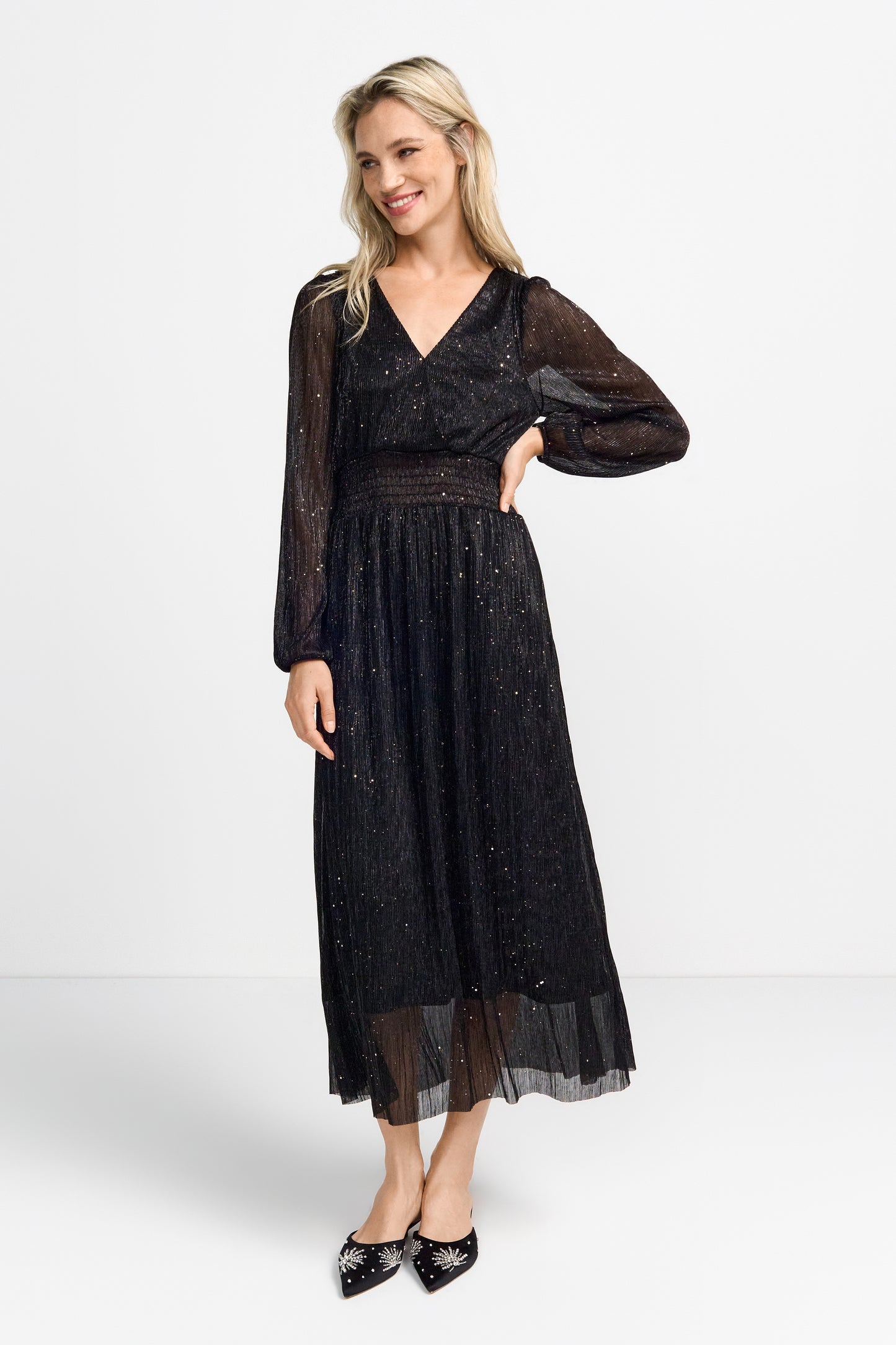 Glam mesh maxi dress