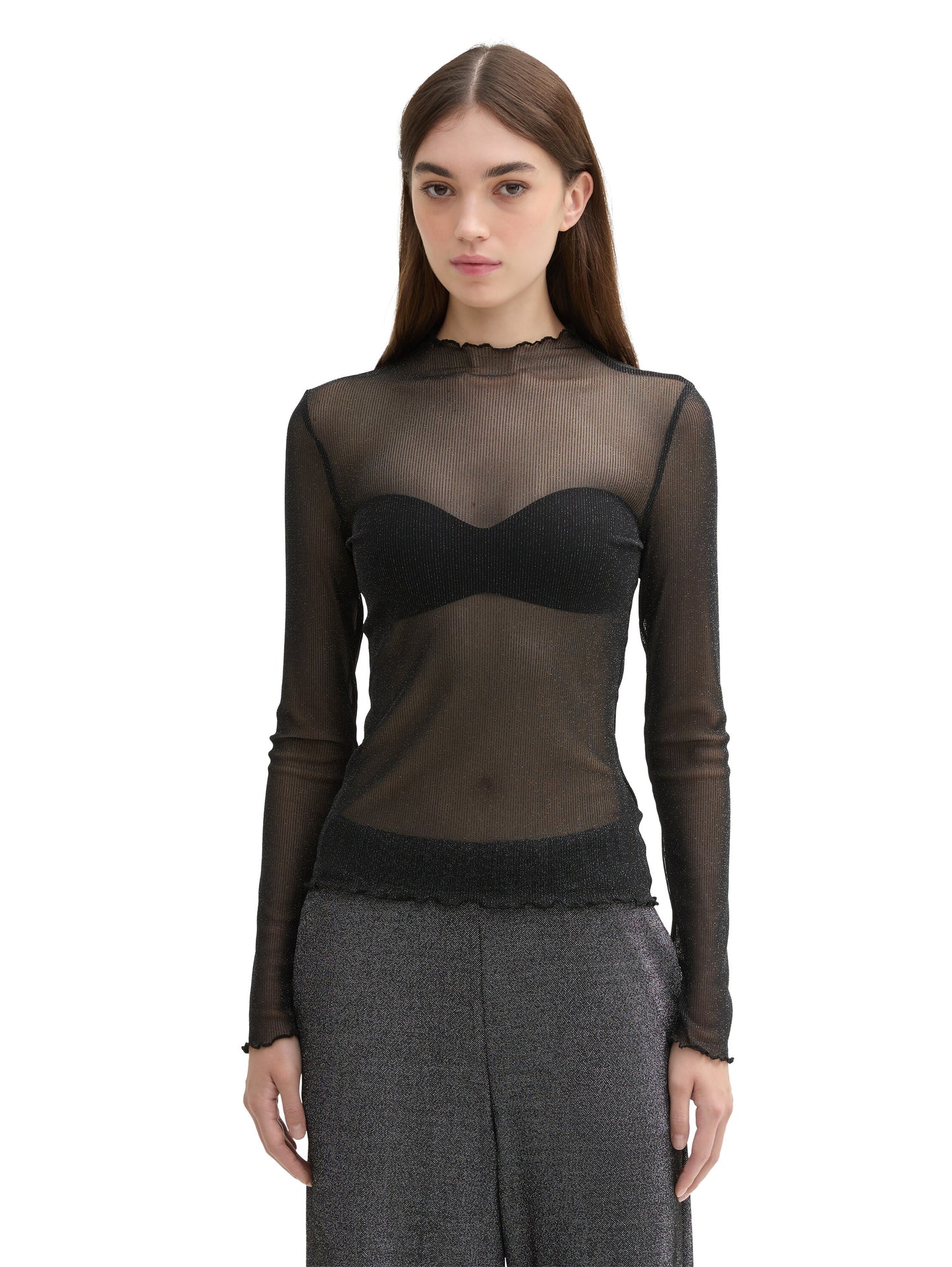 Mesh Langarmshirt