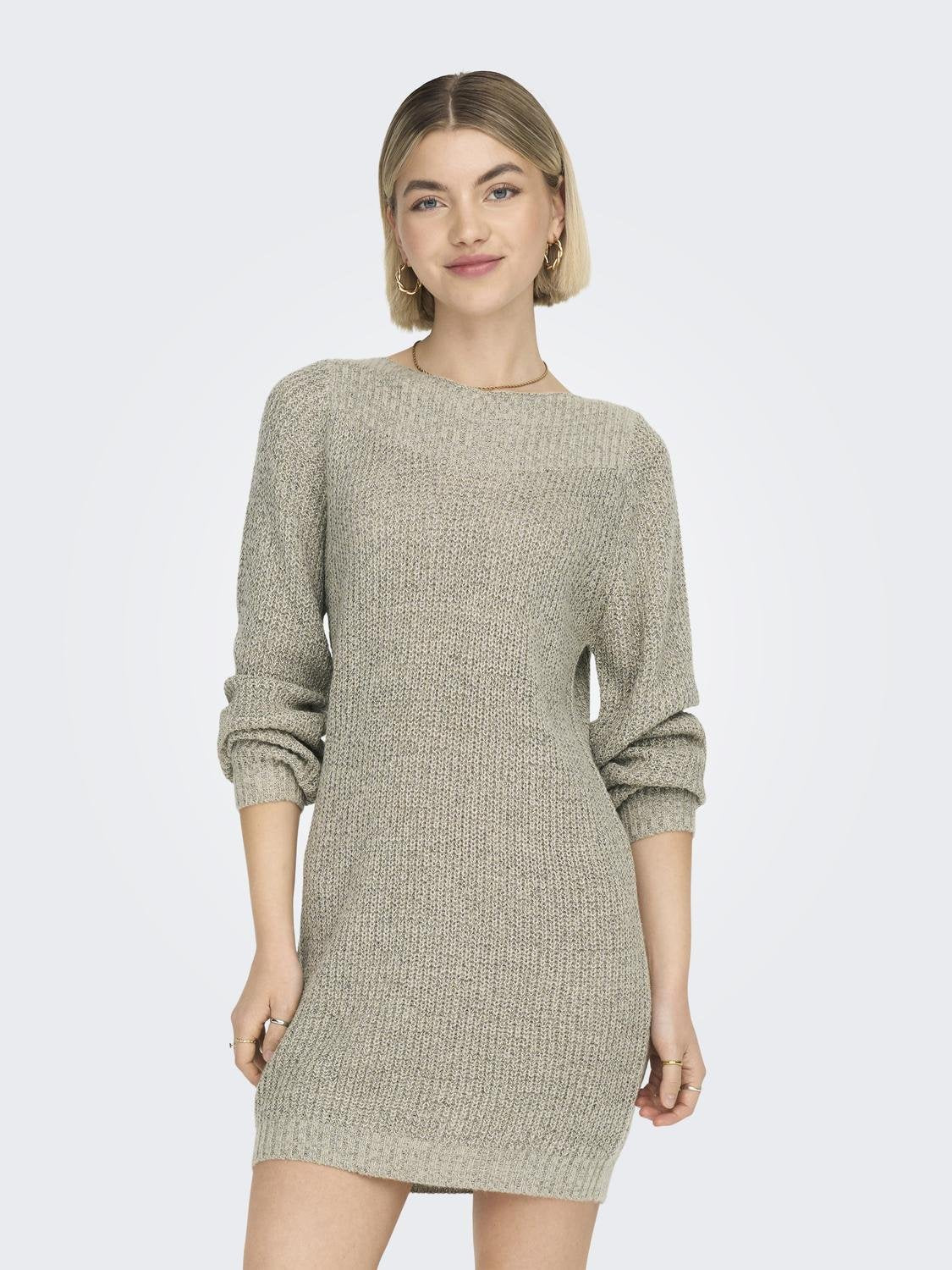 JDYWHITNEY MEGAN L/S BOAT DRESS KNT NOOS