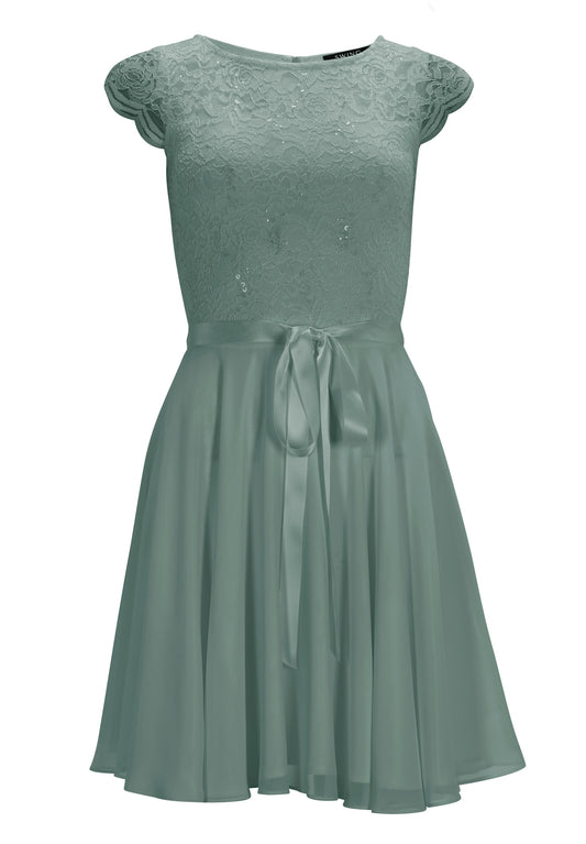 Cocktailkleid aus Spitze und  Chiffon