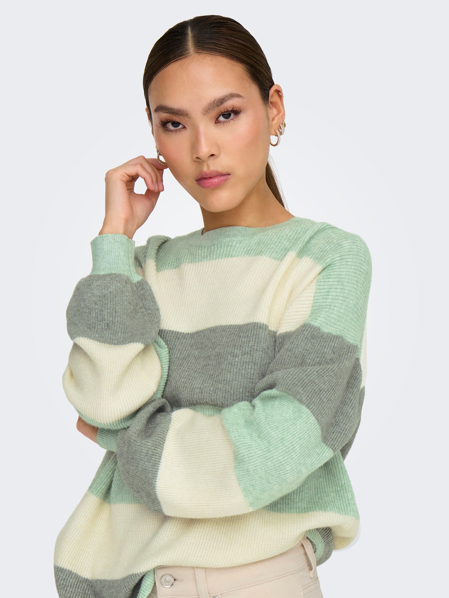 ONLATIA L/S STRIPE PULLOVER KNT NOOS