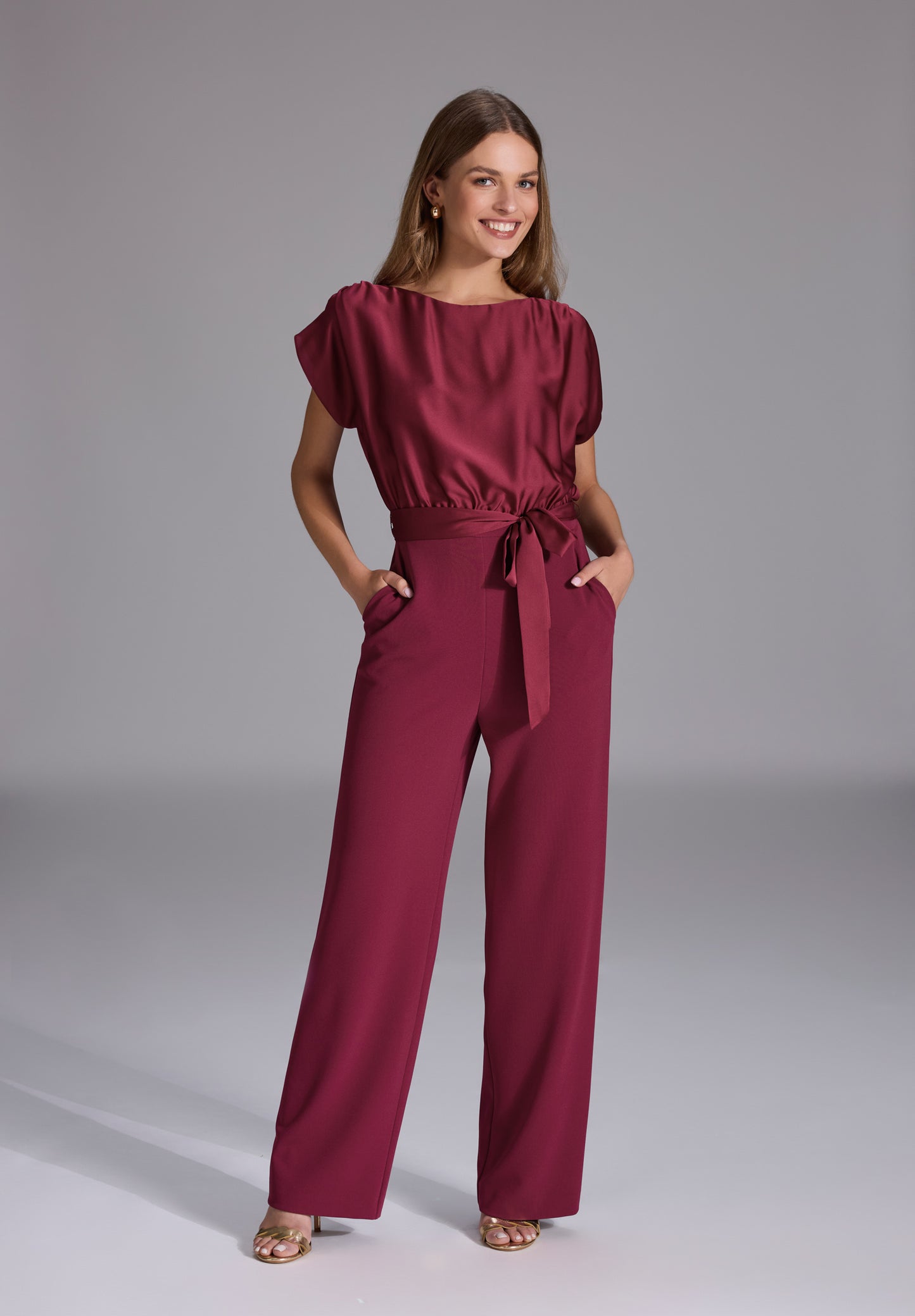 Jumpsuit aus Material-Mix