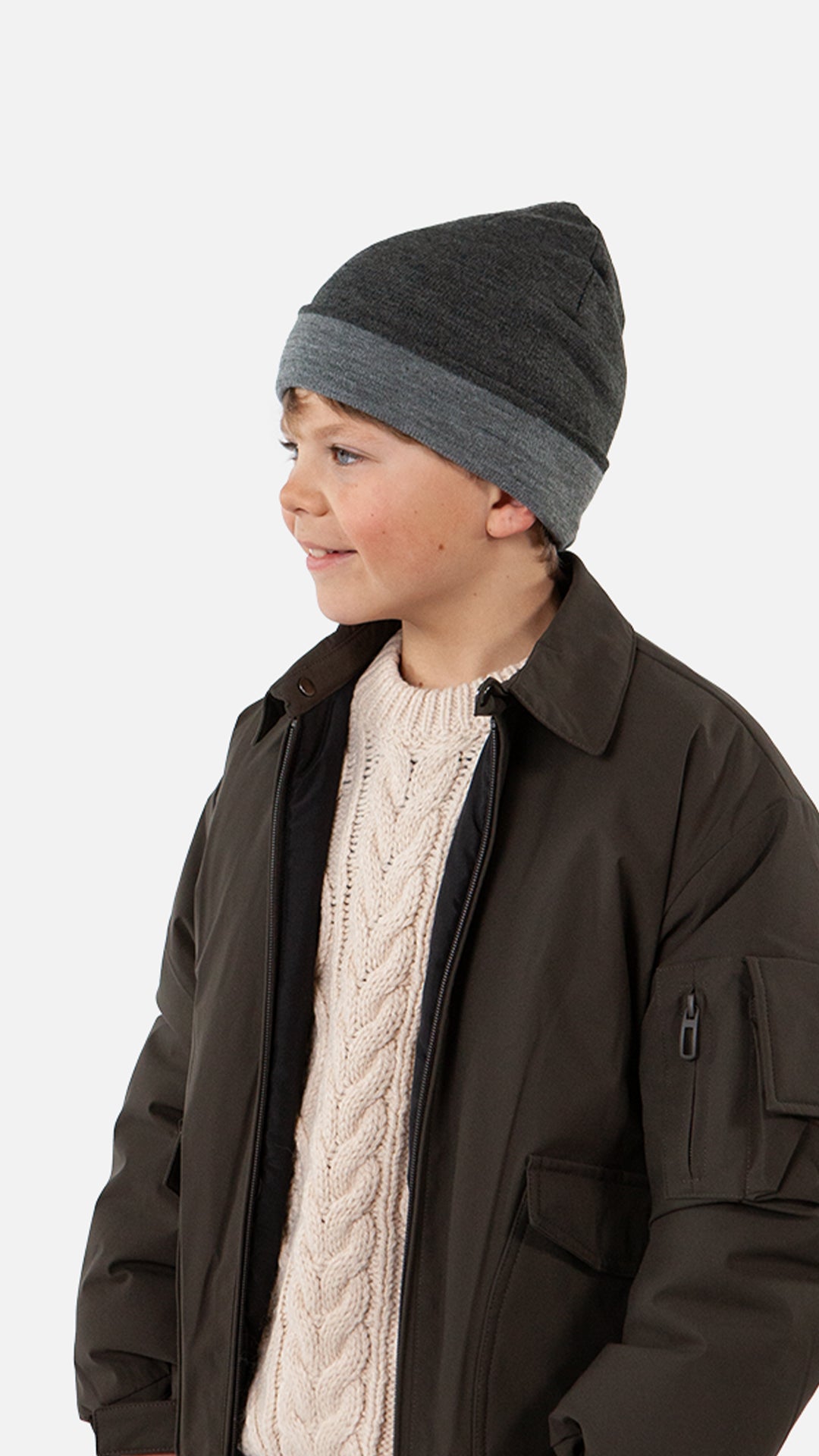Eclipse Beanie Kids, dark heather