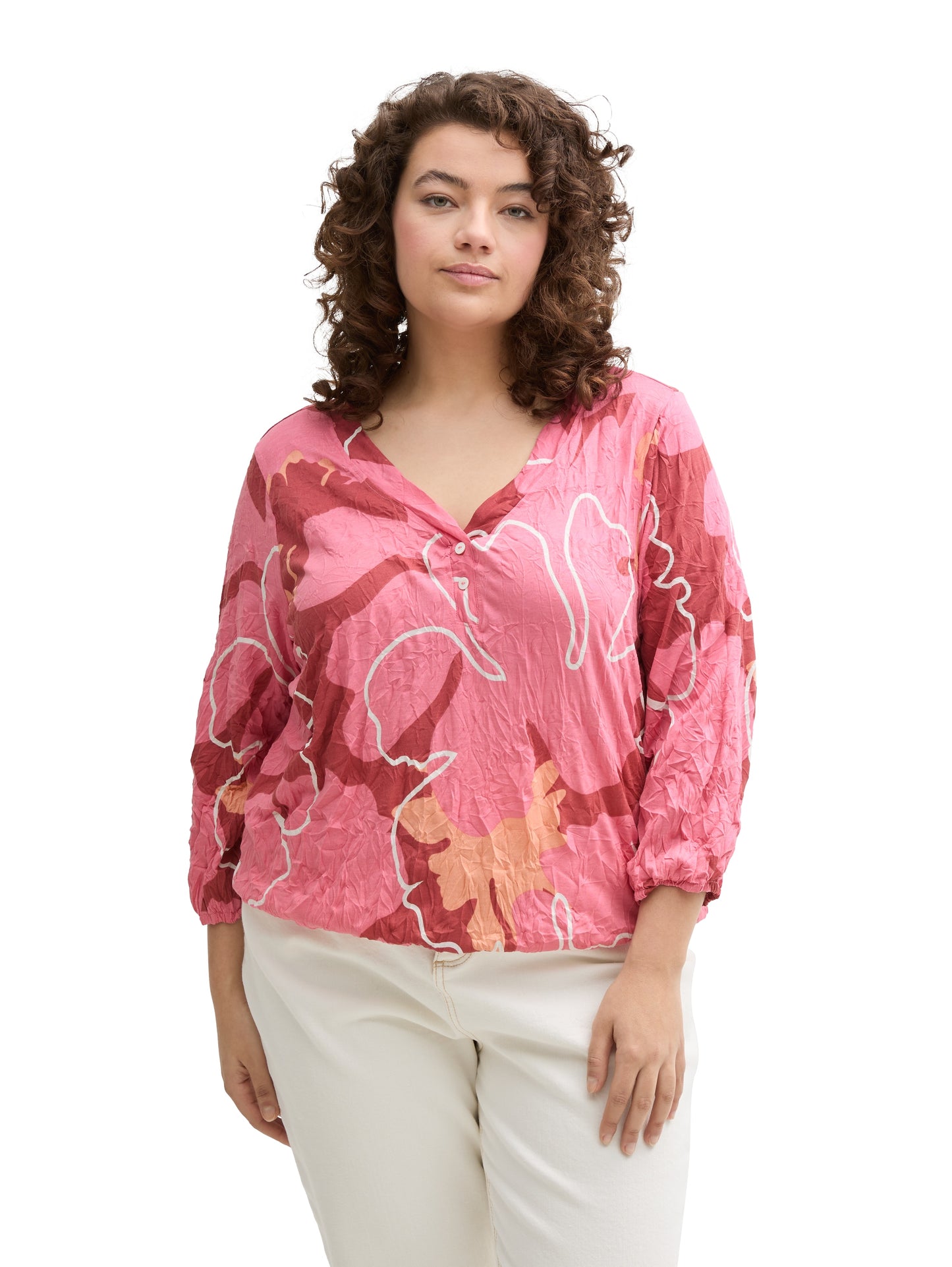 Plus Size - Crinkle Blusenshirt